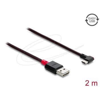 Cable USB DeLOCK 81547 2 m USB A a USB C USB 2.0 Rojo Negro