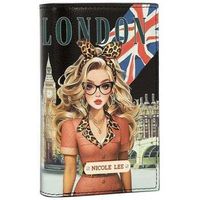 nicole lee cartera cartera plegable con cremallera central london eye-negro para mujer