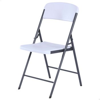 Silla Plegable Ultrarresistente, 47x50x84,5 Cm, Blanca