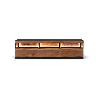 Mueble Tv De Madera De Acacia Natural Y Negra