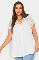 limited collection blusa blanca manga sisa con encaje mujer curvy y tallas grandes yours