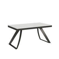 mesa extensible 90x160420 cm efecto madera fresno blanco hierro