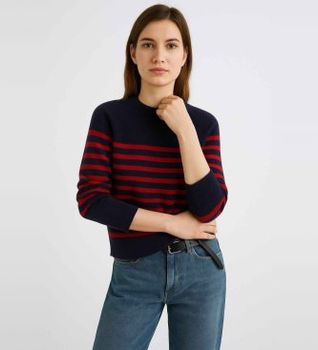 Marella para mujer. 2523366244200 Jersey de mezcla de cachemira Pace marino (XXL), Casual