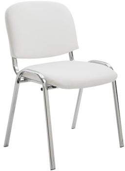 Silla con patas de metal y asiento en simil cuero blanco