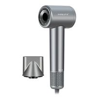 secador 2400w motor de alta velocidad 110000 rpm secado rapido en solo 2-5 minutos bajo nivel de ruido y 3 niveles de temperatura 65x9x25 cm color gris
