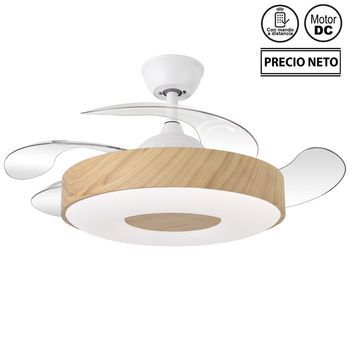 Ventilador Techo Natural Y Blanco
