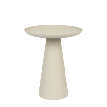 Mesa auxiliar de metal beige