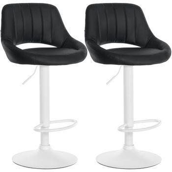 Juego De 2 Taburetes De Bar Milet De Piel Sintetica Simil Cuero Negro 48x47x85 Cm Clp