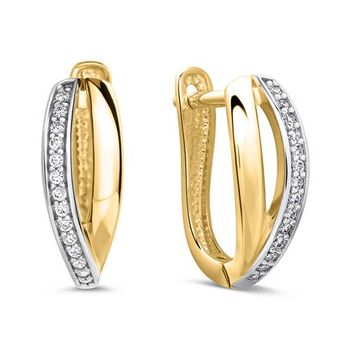 De aros de mujer en oro de 9 quilates con circonitas
