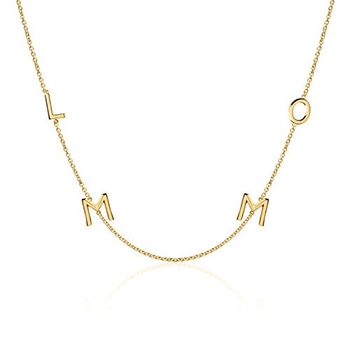 Cadena de letras para mujer en oro 14 quilates