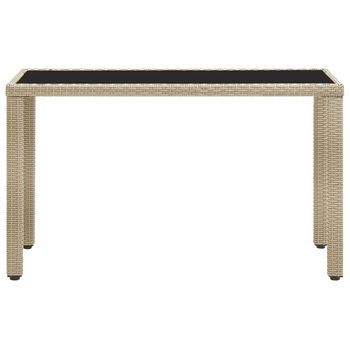 Mesa De Jardín | Mesa De Exterior De Ratán Sintético Beige 123x60x74 Cm