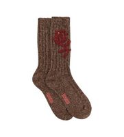 essentiel antwerp para mujer klover calcetines bordados klover marron osfa beige casual homewear lana
