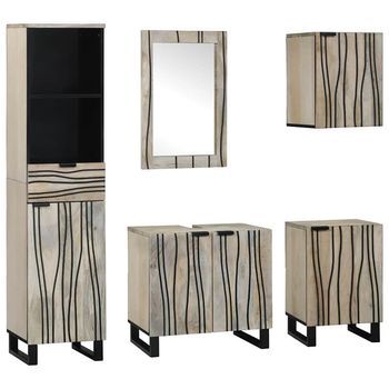 Juego De Muebles De Baño 5 Uds. Madera De Nogal Marrón Vidaxl