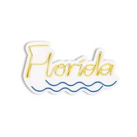 iluminacion led decorativa de plastico florida amarillo azul 43x25x2 cm