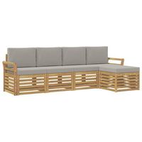 conjunto de sofas de exterior 5 uds blanco y gris claro vidaxl