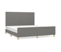estructura de cama con cabecero tela gris oscuro 180x200 cm diseno plano