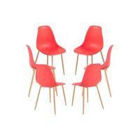 pack 6 sillas mykle de polipropileno 854638 cm - rojo