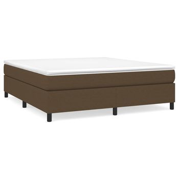 Cama Tapizada 203x180x35 Cm Tejido (100 % Poliéster), Contrachapado Y Madera Tratada - Marrón