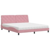 cama con colchon terciopelo rosa 180x200 cm vidaxl