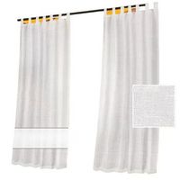 juego de 2 cortinas blancas de poliester transparente para exterior con trabillas - filtrado de luz y proteccion de la privacidad  l