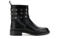 botines de piel con tres tiras decorativas black
