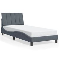 estructura de cama sin colchon hanko terciopelo gris oscuro 80x200 cm vidaxl