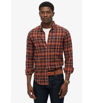 Superdry para hombre. M4011047A Camisa Lumberjack rojo (S), Casual, Algodón, Manga larga