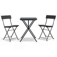 juego bistro plegable 3 piezas ratan sintetico negro vidaxl