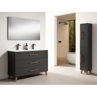 mueble fusta 120 cm 3c 2s antracita mate pack mueble  lavabo