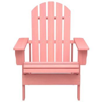 Silla De Jardín Adirondack Madera Maciza De Abeto Rosa Cfw606830