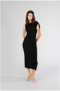 vestido drapeado black m