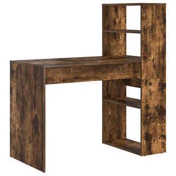 Escritorio | Mesa De Trabajo Roble Ahumado 113 X 54 X 120 Cm Madera De Ingeniería