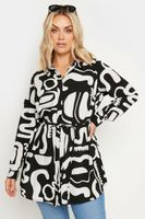 limited collection camisa larga blanca y negra estampada mujer curvy y tallas grandes yours