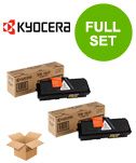 kyocera tk-160 black original toners twin pack 2 pack