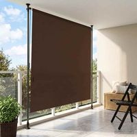 cortina enrollable - accesorio de exterior - poliester y aluminio - marron 150x270cm