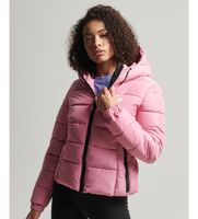 superdry para mujer w5010964a cazadora acolchada con capucha spirit sports rosa m casual poliester reciclado
