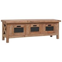 mueble de tv con 3 cajones madera maciza de caoba 120x30x40 cm vidaxl