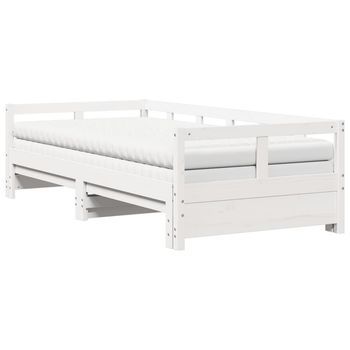 Sofá Cama Nido Con Colchones Madera Maciza Pino Blanca 90x200cm Vidaxl