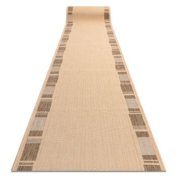 Alfombra De Pasillo Sizal Floorlux Modelo 20195 Color Maíz/color Caf� 120x480 Cm