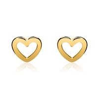 pendientes corazon de plata 925 banada en oro
