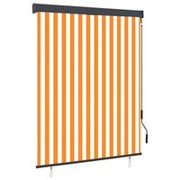 estor enrollable de exterior blanco y naranja 140x250 cm vidaxl