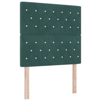 Cama Box Spring Led Verde Oscuro 120 X 200 Cm Terciopelo Vidaxl