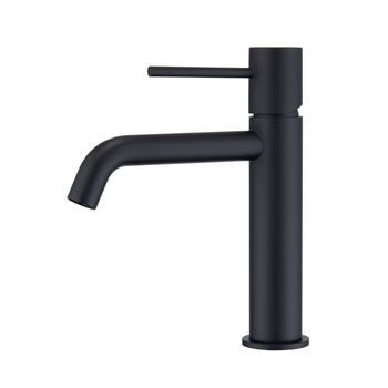 Grifo Monocomando Lavabo Negro Mate En Latón Y Zama Con Cartucho Cerámico 26mm