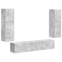 conjunto de mueble de tv 4 uds gris concreto vidaxl