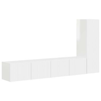 Conjunto De Mueble De Tv 3 Uds. Brillante Madera De Ingeniería Vidaxl