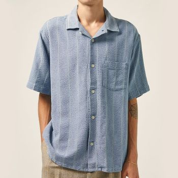 Corridor Striped Cotton-Blend Seersucker Shirt - S