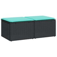 set sofas jardin y cojines 2 pzas ratan sintetico acacia negro cfw464460