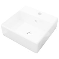 lavabo lujoso cuadrado ceramica orificio de grifo 41x41 cm vidaxl