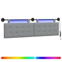cabecero colgante con luz led gris claro tela vidaxl