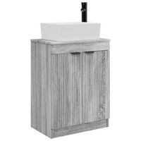 vanidad de bano con lavabo sonoma gris 54 x 35 x 83 cm vidaxl